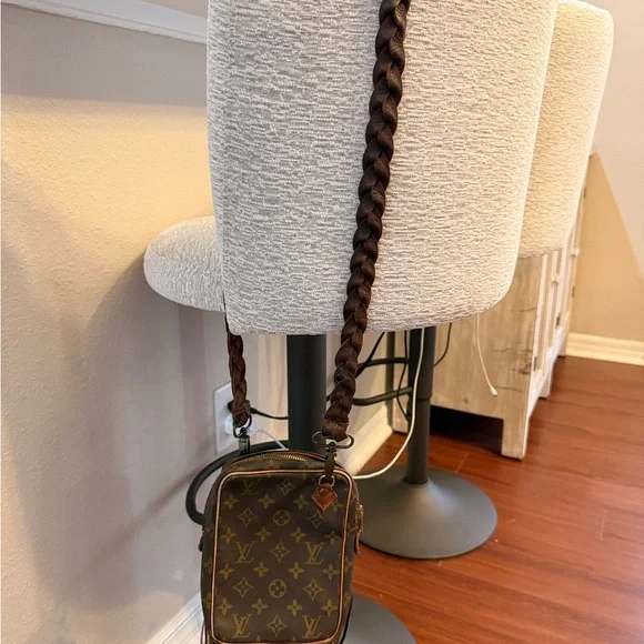 (VintageBoho Bag)Louis Vuitton Monogram Fringe Crossbody with Bead & Stone Charm - Picture 12 of 12